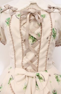 画像2: metamorphose / こぎつねのかくれんぼ衿付ワンピース  オフシロ系×グレージュリボン O-26-03-02-022-ME-OP-OW-OS