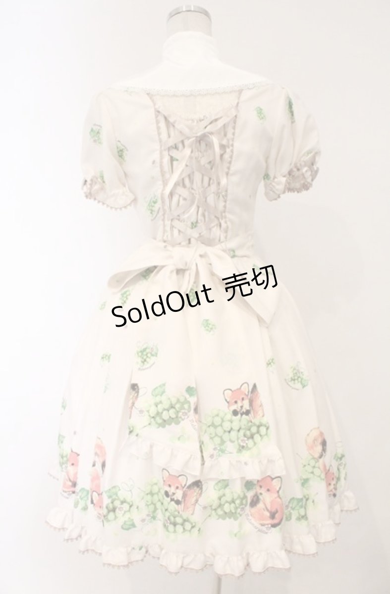画像6: metamorphose / こぎつねのかくれんぼ衿付ワンピース  オフシロ系×グレージュリボン O-26-03-02-022-ME-OP-OW-OS (6)
