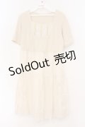 PINK HOUSE / 刺繍切り替えカットワンピース  オフ O-26-03-03-027-LO-OP-IG-OS
