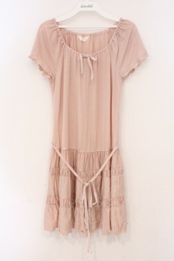 画像1: PINK HOUSE / ギャザー切り替えカットワンピース  ピンク O-26-03-03-029-LO-OP-IG-OS