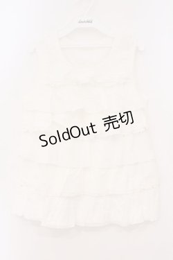 画像1: PINK HOUSE / ティアードタンク L シロ O-26-03-03-030-LO-TO-IG-OS