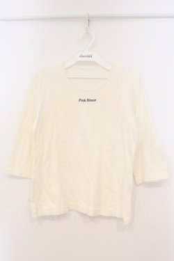 画像1: PINK HOUSE / ロゴ刺繍カットソー  シロ O-26-03-03-031-LO-TO-IG-OS