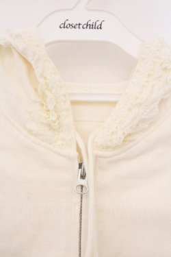 画像2: PINK HOUSE / レースフリルパーカー L シロ O-26-03-03-034-LO-TO-IG-OS