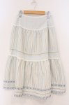 画像1: PINK HOUSE / フラワーレース&ストライプ切り替えスカート  サックス O-26-03-03-044-LO-SK-IG-ZI (1)