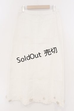 画像4: PINK HOUSE / 裾モチーフデニムスカート L シロ O-26-03-03-050-LO-SK-IG-OS