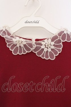 画像2: axes femme / フラワーカラーワンピース  ワイン O-26-03-03-052-AX-OP-IG-OS