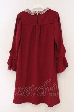 画像3: axes femme / フラワーカラーワンピース  ワイン O-26-03-03-052-AX-OP-IG-OS