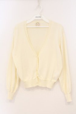 画像1: F&A / シアーフラワー釦UVカットニットカーディガン F アイボリー O-26-03-03-055-LO-TO-OW-OS