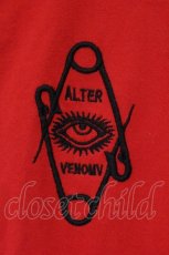 画像2: ALTER VENOMV / ツノ付きダメージパーカー S アカ O-26-03-03-065-PU-TO-OW-ZT052 (2)
