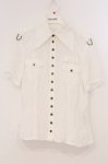画像1: Na+H / ミリタリー半袖ブラウス  ホワイト O-26-03-03-066-PU-BL-OW-OS (1)