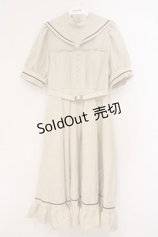 画像1: Kurumi Collaboration / マリンアカデミアワンピース M ベージュ O-26-03-03-070-GO-OP-OW-OS (1)