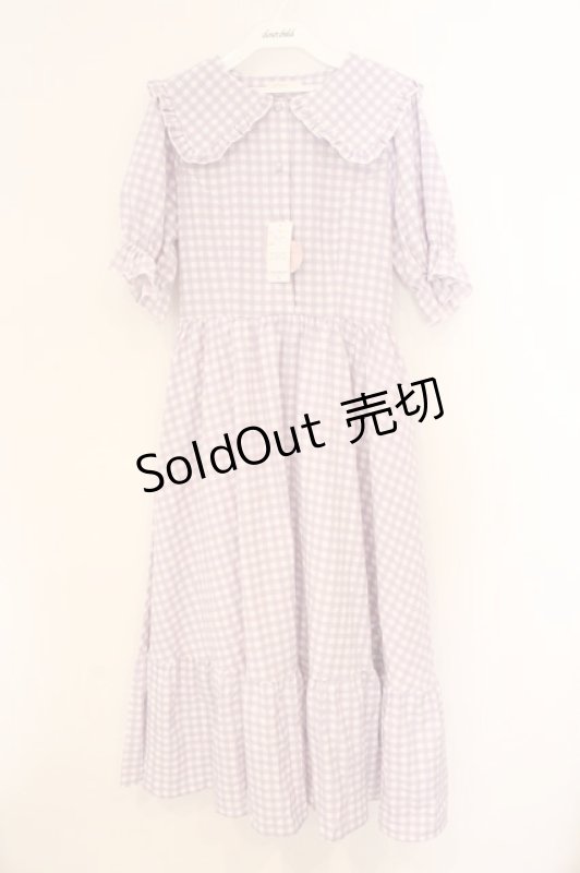 画像1: m petit by misako / TT*Mギンガムチェック半袖ワンピース M ラベンダー O-26-03-03-071-LO-OP-OW-OS (1)