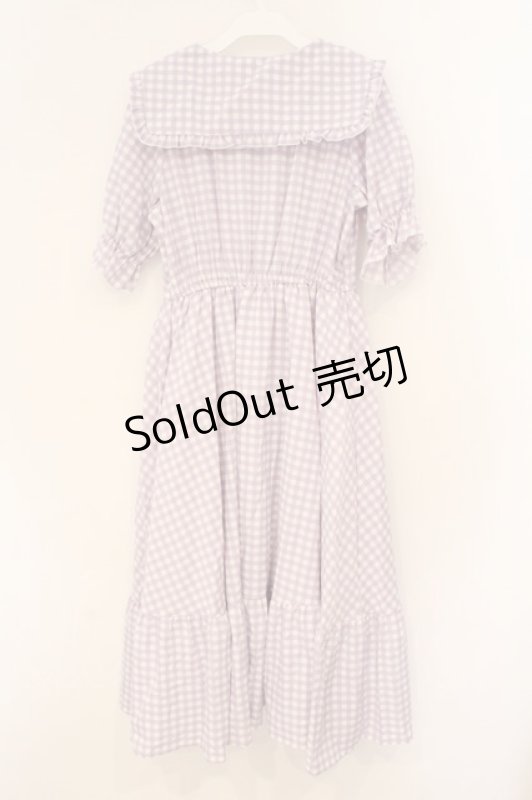 画像3: m petit by misako / TT*Mギンガムチェック半袖ワンピース M ラベンダー O-26-03-03-071-LO-OP-OW-OS (3)