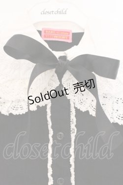 画像2: BABY,THE STARS SHINE BRIGHT / 下衿取り外し スムースブラウス  クロ×シロ O-26-03-03-078-BA-BL-IG-OS