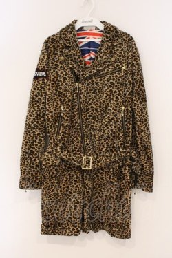 画像1: SUPER LOVERS / ベロアレオパードオールインワン  ブラウン O-26-03-03-079-PU-OP-IG-OS