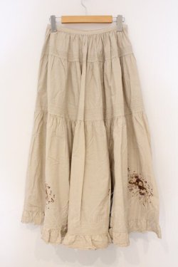 画像4: KETTY / 刺繍入りギンガムスカート  ベージュ O-26-03-03-082-EL-SK-IG-OS