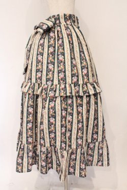 画像3: axes femme kawaii / ストライプローズ柄スカート M グリーン O-26-03-03-007-AX-SK-OW-OS