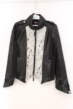 画像1: Qutie Frash / ナポレオンジャケット M ブラック×シルバー O-26-03-03-085-QU-BL-IG-OS