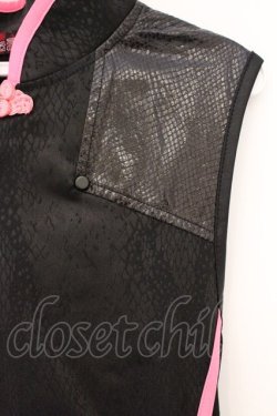 画像3: Qutie Frash / サイバーチャイナワンピース  ブラック×ピンク O-26-03-03-088-QU-OP-IG-OS