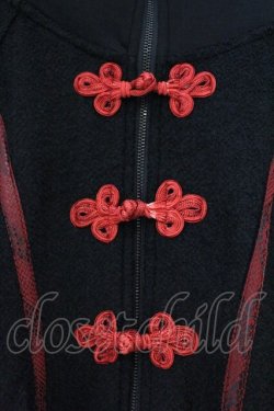 画像2: Qutie Frash / チャイナロングコート  ブラック×レッド O-26-03-03-089-QU-CO-IG-OS