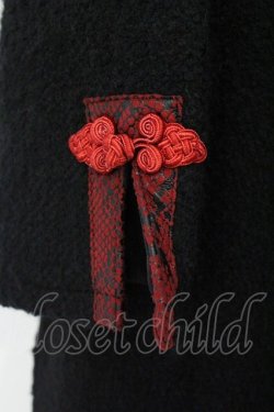 画像4: Qutie Frash / チャイナロングコート  ブラック×レッド O-26-03-03-089-QU-CO-IG-OS