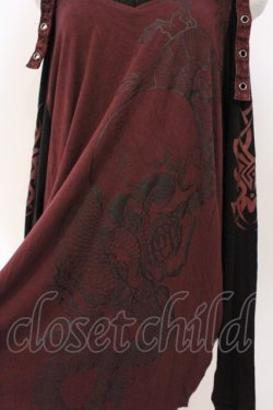 画像2: Qutie Frash / 2店舗限定 オフショルビッグT  ブラック×レッド O-26-03-03-090-QU-TO-IG-OS