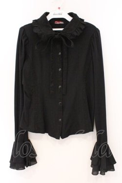画像1: Qutie Frash / 丸襟ブラウス  ブラック O-26-03-03-094-QU-BL-IG-OS