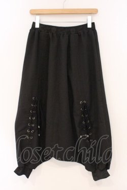 画像1: Qutie Frash / 龍ptレースアップサルエルパンツ  ブラック×レッド O-26-03-03-095-QU-PA-IG-OS