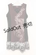 Qutie Frash / クロスチュニックワンピ  ワイン×ブラック O-26-03-03-096-QU-OP-IG-OS
