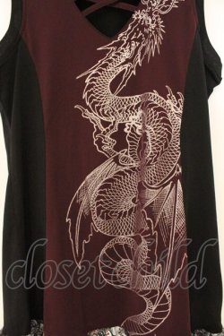 画像2: Qutie Frash / クロスチュニックワンピ  ワイン×ブラック O-26-03-03-096-QU-OP-IG-OS