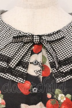 画像2: alcali / alcali × misako aoki/サイベリアンストロベリーワンピース  クロ O-26-03-03-012-LO-OP-OW-OS