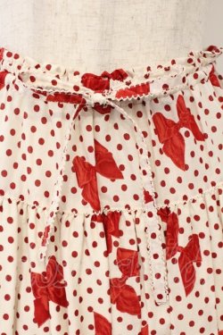 画像2: PINK HOUSE / 水玉りぼんプリントスカート  アイボリー×アカ O-26-03-03-013-LO-SK-OW-OS