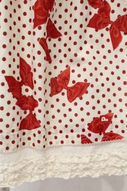 画像3: PINK HOUSE / 水玉りぼんプリントスカート  アイボリー×アカ O-26-03-03-013-LO-SK-OW-OS