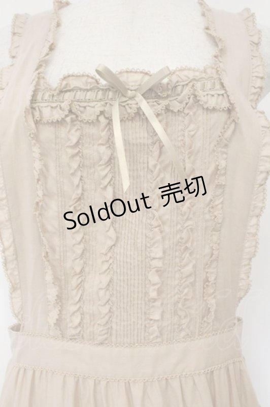 画像2: PINK HOUSE / フリル使いタブリエ  ベージュ O-26-03-03-015-LO-OP-OW-OS (2)