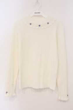 画像1: axes femme / バラボトルネックリブプルオーバー F オフシロ×ラベンダー O-26-03-03-023-AX-TO-IG-OS