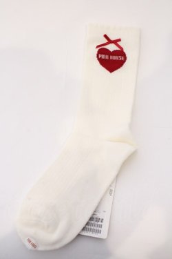 画像2: PINK HOUSE / ロゴ入りハートモチーフソックス  アイボリー O-26-03-04-004-LO-ZA-OW-OS