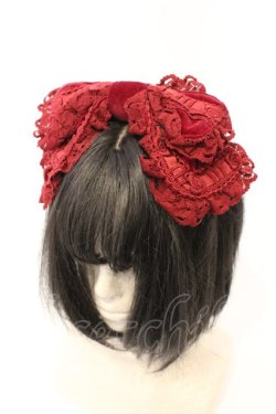 画像1: BABY,THE STARS SHINE BRIGHT / 別珍リボンカチューシャ  えんじ O-26-03-04-032-BA-AC-IG-OS