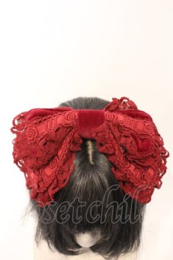 画像2: BABY,THE STARS SHINE BRIGHT / 別珍リボンカチューシャ  えんじ O-26-03-04-032-BA-AC-IG-OS