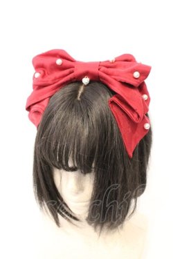 画像1: Angelic Pretty / 乙女リボンジャガードカチューシャ  アカ O-26-03-04-034-AP-AC-IG-OS