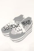 Candy Stripper / PEPE GINGHAM HIGH SOLE SNEAKERS 24cm ブラック O-26-03-04-037-PU-SH-IG-ZT0314J