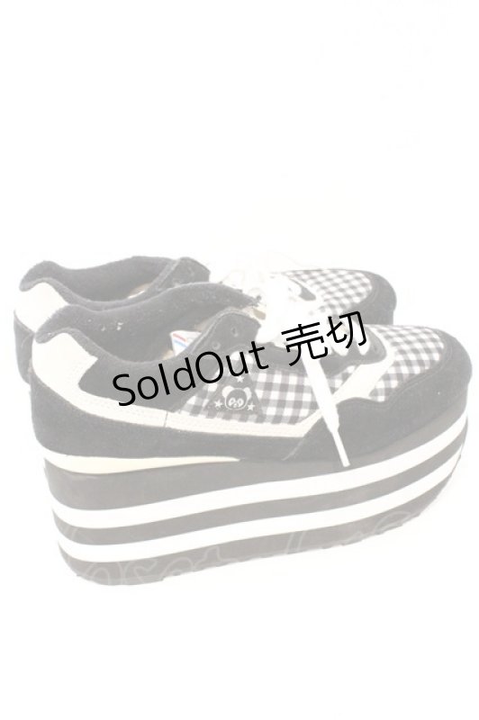 画像5: Candy Stripper / PEPE GINGHAM HIGH SOLE SNEAKERS 24cm ブラック O-26-03-04-037-PU-SH-IG-ZT0314J (5)