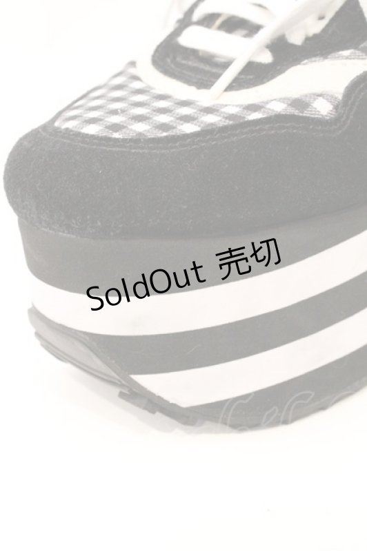 画像6: Candy Stripper / PEPE GINGHAM HIGH SOLE SNEAKERS 24cm ブラック O-26-03-04-037-PU-SH-IG-ZT0314J (6)