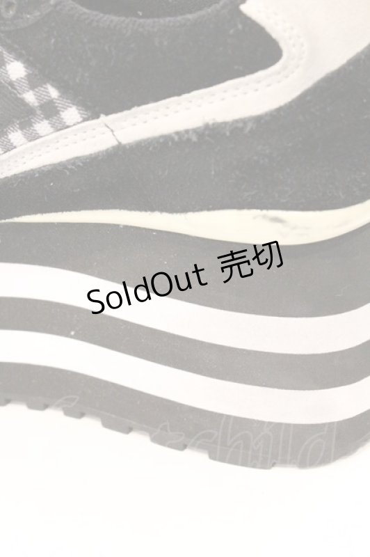 画像7: Candy Stripper / PEPE GINGHAM HIGH SOLE SNEAKERS 24cm ブラック O-26-03-04-037-PU-SH-IG-ZT0314J (7)