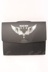 画像1: PEACE NOW / ファイルバッグ  ブラック O-26-03-04-038-PU-ZA-IG-ZT649 (1)