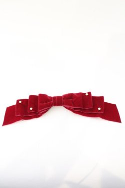 画像1: Melody BasKet / ベルベットリボンクリップ  ワイン O-26-03-04-006-LO-AC-OW-OS