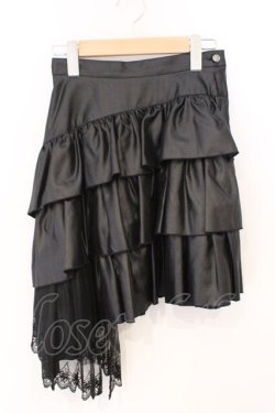 画像1: BPN / アシメティアードスカート M ブラック O-26-03-04-040-GO-SK-IG-OS