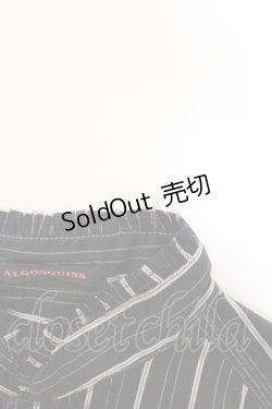 画像3: ALGONQUINS / ストライプ裾フリルシャツワンピース  ブラック O-26-03-04-043-AL-OP-IG-OS