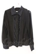ALGONQUINS / プリーツカラー異素材ブラウス  ブラック O-26-03-04-045-AL-BL-IG-OS
