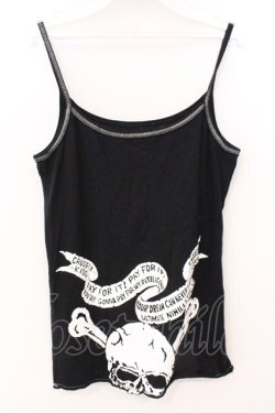 画像3: ALGONQUINS / プリントダメージキャミソール  ブラック O-26-03-04-046-AL-TO-IG-OS