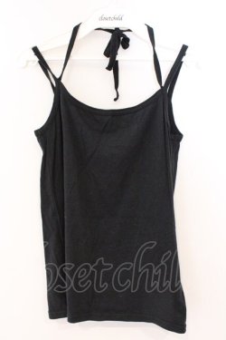 画像1: ALGONQUINS / ホルターキャミソール  ブラック O-26-03-04-047-AL-TO-IG-OS